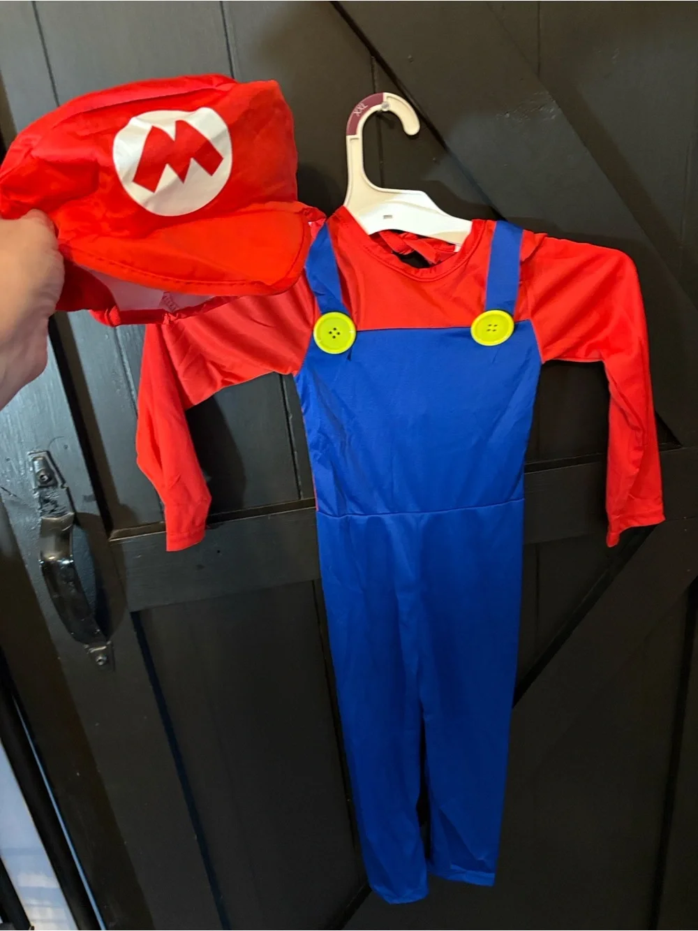 Kids Mario Costume Overalls Costume with Hat, gloves and mustache